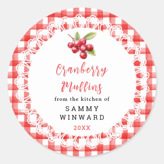 Homemade Cranberry Muffins Label (Voorkant)