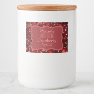 Homemade Cranberry Relish Voedselcontainer Etiket