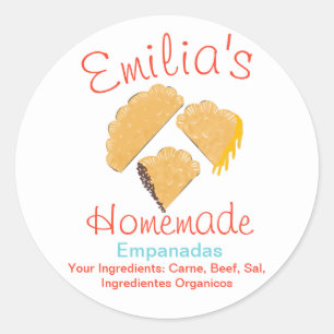 Homemade Empanadas Business Hand Drawn Art Ronde Sticker
