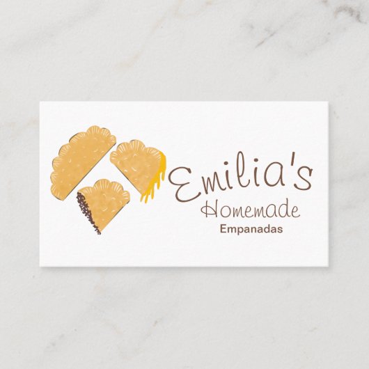 Homemade Empanadas Business Hand Drawn Logo Visitekaartje (Voorkant)