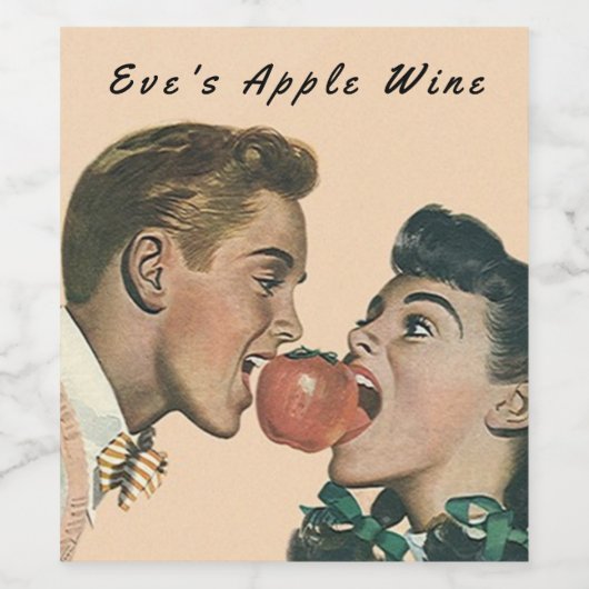 Homemade Eve's Apple Wine Retro-stijlshare-beet Wijn Etiket (Enkel label)
