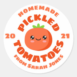 Homemade gebeitelde tomaten ronde sticker