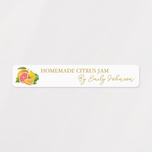 Homemade Gemengde Citrus Jam Dunne Verzegeling Lab Labels (Design 1)