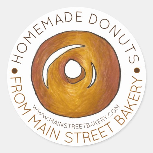 Homemade Glazed Donuts Doughnuts made with Love by Ronde Sticker (Voorkant)