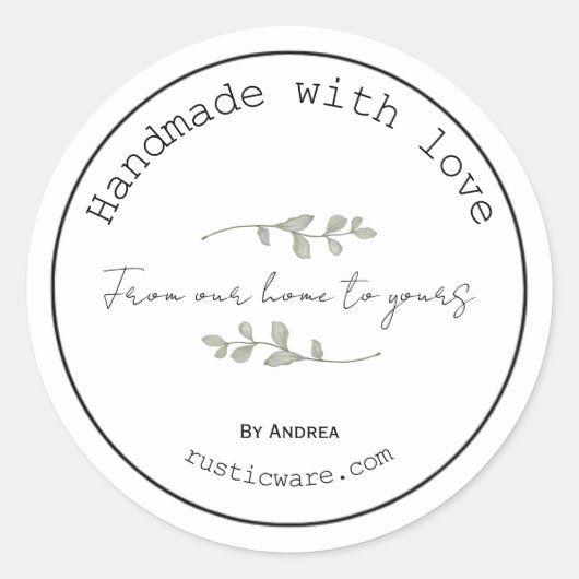Homemade goods rustige, minimalistische sticker (Voorkant)