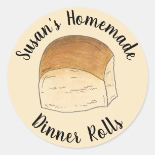 Homemade Hawaiian Dinner Bread Rolls gebarsten doo Ronde Sticker
