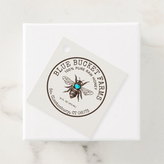 Homemade Honey Bee Jar Neck Label (In situ)