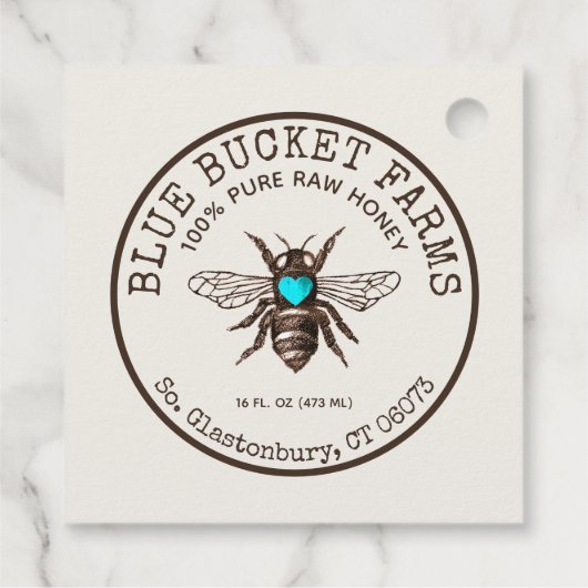 Homemade Honey Bee Jar Neck Label (Achterkant)