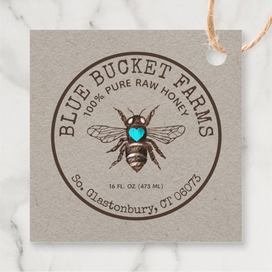 Homemade Honey Bee Kraft Jar Neck Label (Achterkant)