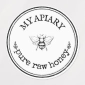 Homemade Honey Bumblebee Apiary Waterproof Jar Labels (Design 1)