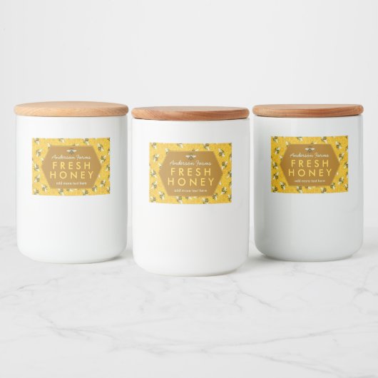 Homemade Honey Jar Labels | Bijen Honeycomb — Aang Voedselcontainer Etiket (Flessen)