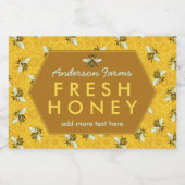 Homemade Honey Jar Labels | Bijen Honeycomb — Aang Voedselcontainer Etiket (Enkel label)