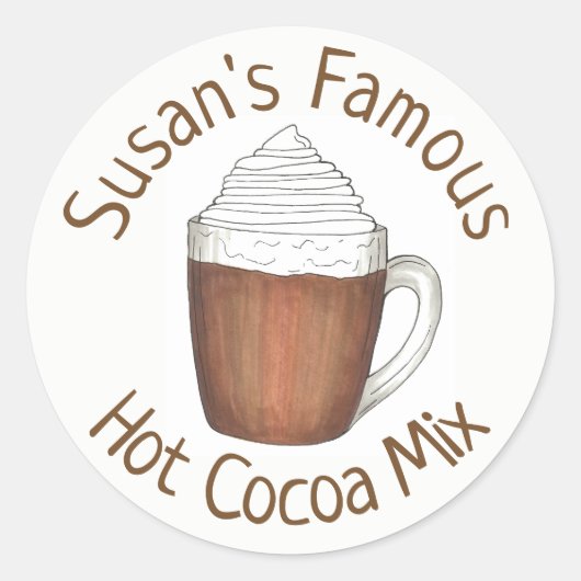Homemade Hot Chocolate Cocoa Mix Persoonlijk Ronde Sticker (Voorkant)