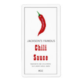 Homemade Hot Sauce | Etiket van Chili Sauce (Voorkant)