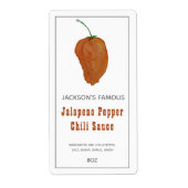 Homemade Hot Sauce Jalapen Pepper Chili Sauce Etiket (Voorkant)