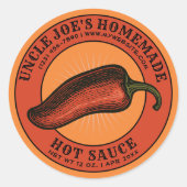 Homemade Hot Sauce Jalapeno Label Sjabloon (Voorkant)