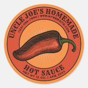 Homemade Hot Sauce Jalapeno Label Sjabloon