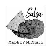 Homemade Hot Tomato Salsa Home Canning, ingeblikt Rubberstempel (Afrduk)