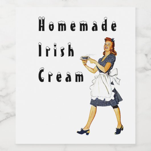 Homemade Irish Cream Label Gift St Patrick's Day Wijn Etiket (Enkel label)