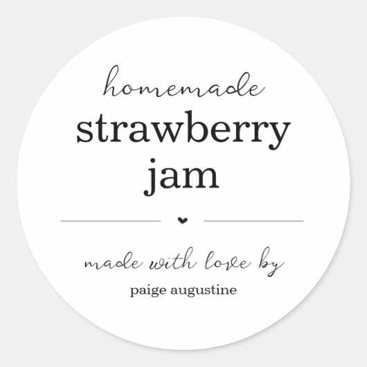 Homemade Jam/Food Canning Jar Gift Label Sticker (Voorkant)