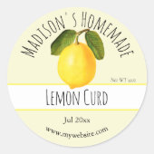 Homemade Lemon Curd Labels (Voorkant)