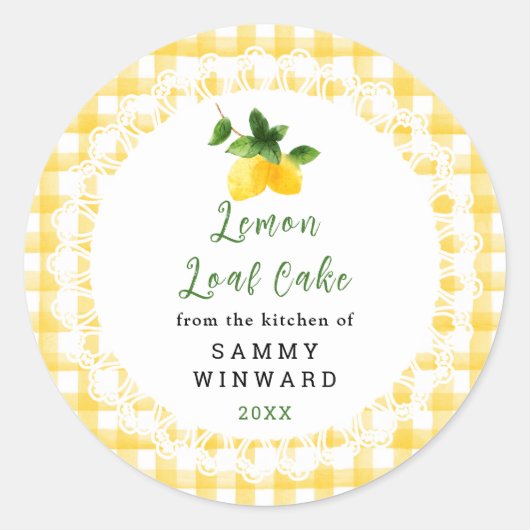 Homemade Lemon Loaf Cake Label (Voorkant)