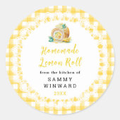 Homemade Lemon Roll Voedsellabel Ronde Sticker (Voorkant)