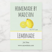 Homemade Lemonade Labels Voedselcontainer Etiket (Enkel label)
