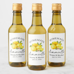 Homemade Limoncello Calligrafie Waterverf Lemons Wijn Etiket