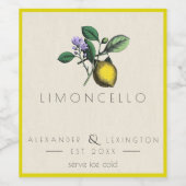 Homemade Limoncello  flesetiket | Wijn Etiket (Enkel label)