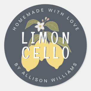 Homemade Limoncello Lemons donkerblauw label