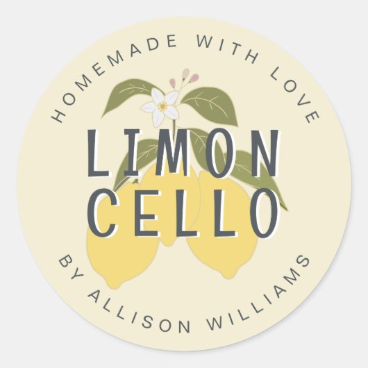 Homemade Limoncello Lemons Label (Voorkant)