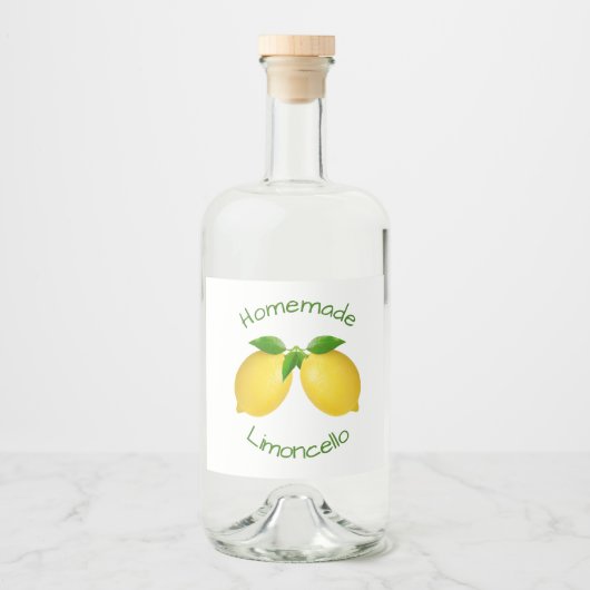 Homemade Limoncello Likeurfles Etiket (Voorkant)