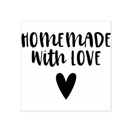 Homemade met het hart van het liefdesscript 	rubberstempel (Afrduk)