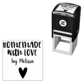 Homemade met het hart van het liefdesscript  zelfinktende stempel (In situ)