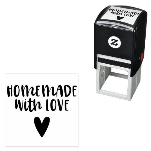 Homemade met het hart van het liefdesscript  zelfinktende stempel (In situ)