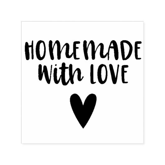 Homemade met het hart van het liefdesscript  zelfinktende stempel (Design)