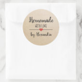 Homemade met het liefdeskraftscript gepersonalisee ronde sticker (Tas)