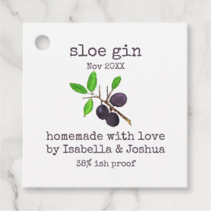 Homemade met het liefdeslabel Sloe Gin Bedankjes Labels