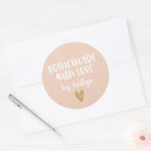 Homemade met liefde Blush Pink Classic Round Stick Ronde Sticker (Envelop)