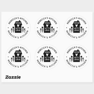 Homemade met liefde gepersonaliseerd Klassic Round Ronde Sticker