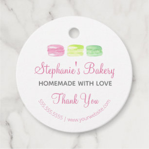 Homemade met liefde  Macaroons Bakkerij Dank je Bedankjes Labels