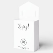 Homemade met liefde voor je eigen Logo, zwart lint Bedankdoosjes (Geopend)