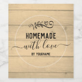Homemade met liefdesbrood wijn etiket (Enkel label)