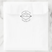 Homemade met liefdeszwart en witte prettige kerst ronde sticker (Tas)