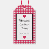 Homemade met Love Cranberry Chutney Red Gingham Cadeaulabel (Achterkant)