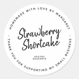 Homemade met Love Dessert White Ronde Sticker