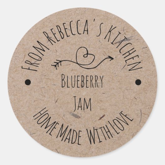 Homemade met Love Kraft Paper | Jam Canning Label (Voorkant)