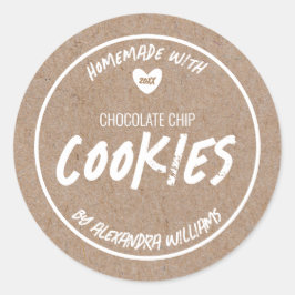 Homemade met Love Kraft Paper Ronde Sticker