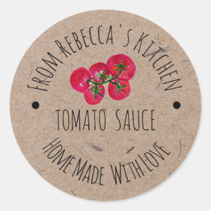 Homemade met Love Kraft Paper Tomato Sauce Label